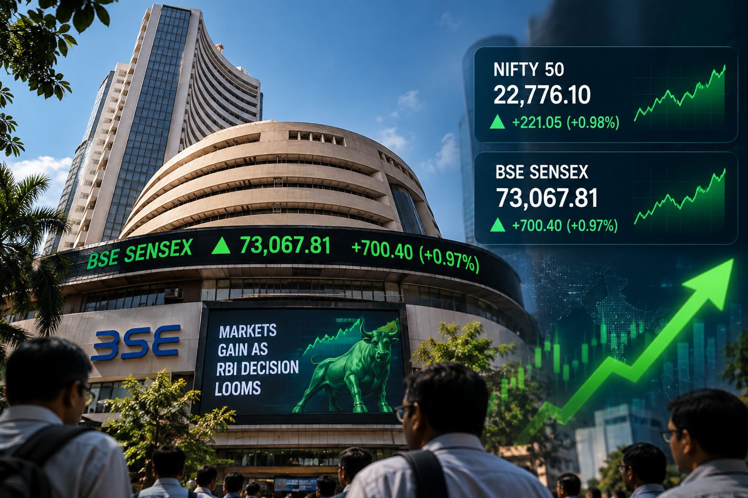 Indian Stocks Rebound as Asian Markets Strengthen; RBI Decision in Focus